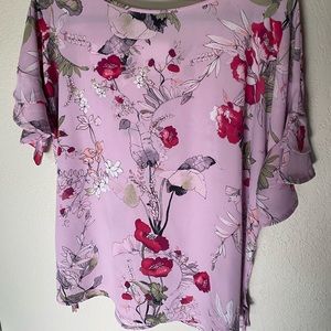 Lavender floral blouse